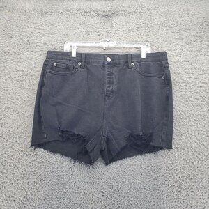 Torrid Shorts Womens 16 Black High-Rise Distressed Denim Classic Style *NWT*
